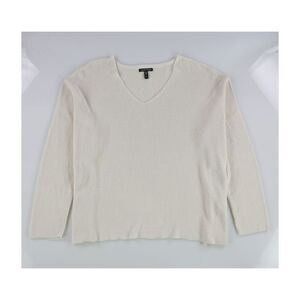 Eileen Fisher Womens Knit Pullover Sweater, Beige, NWT